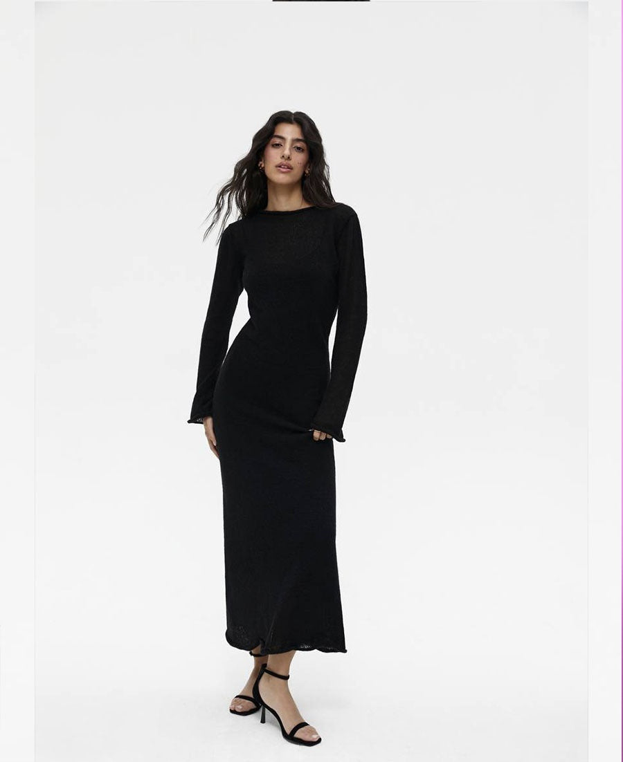 Knitted Hollow-out Dress For Vest Skirt Set Women