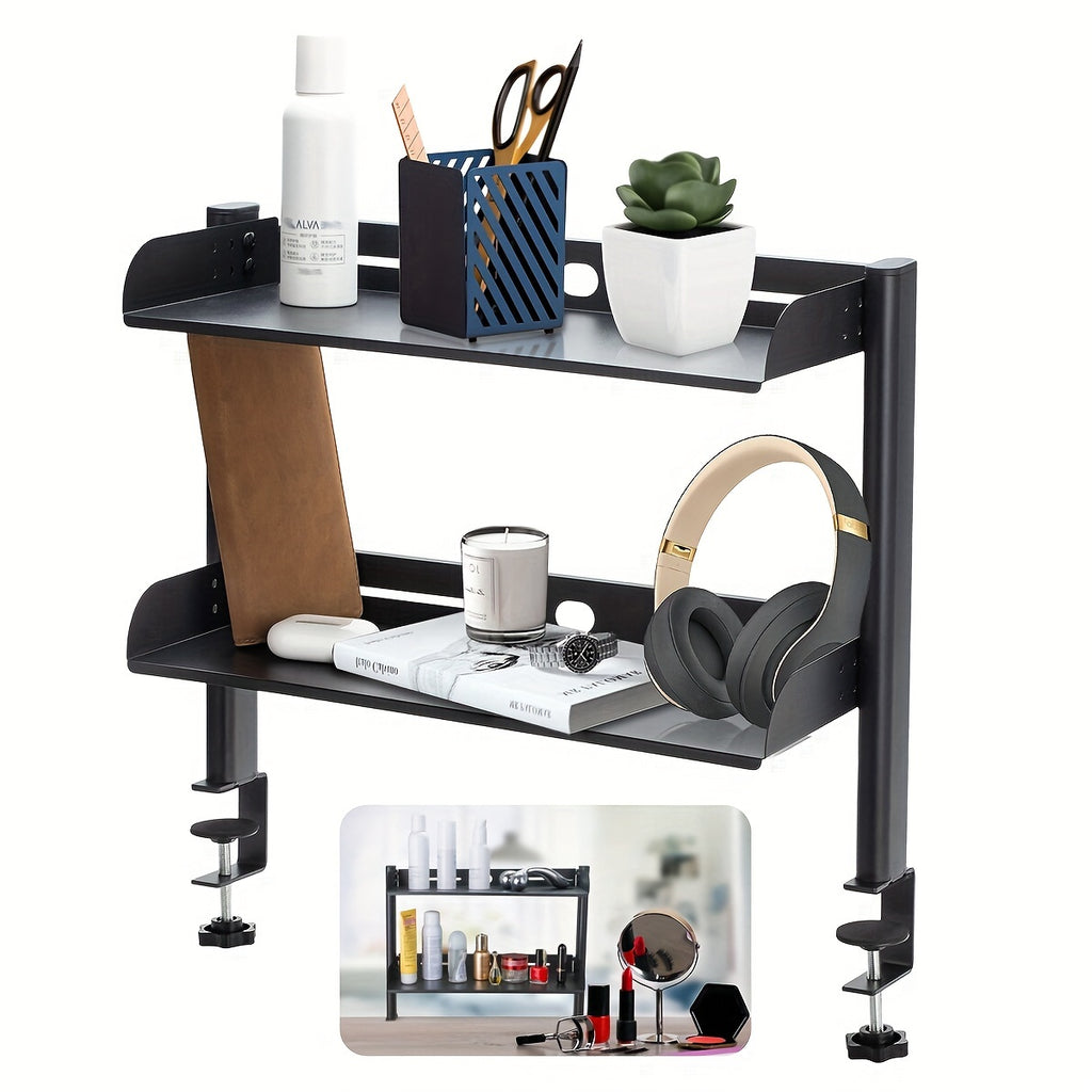 Black Double-layer Desktop Storage Rack