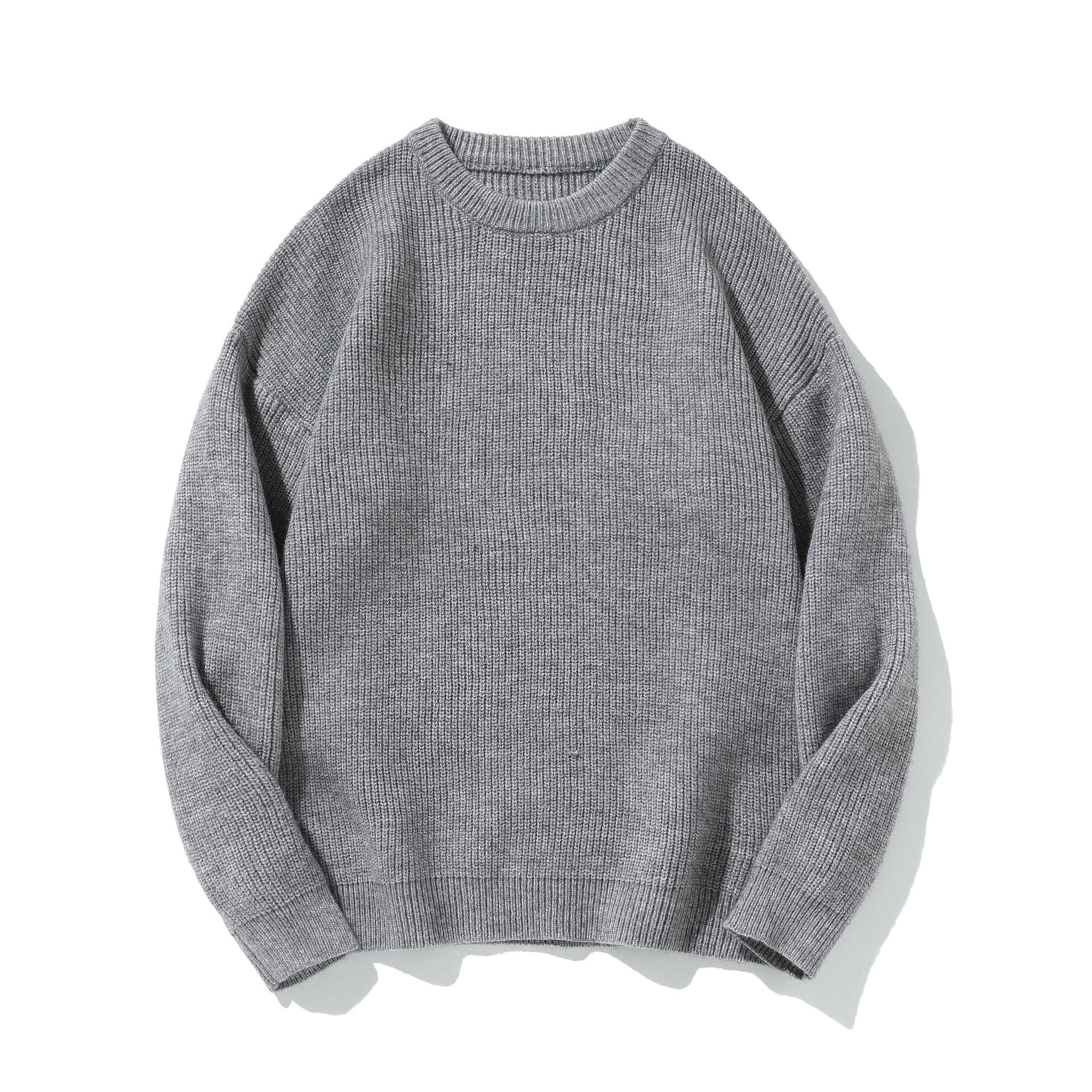 Men Knitted Sweater Loose Fit Premium Feel  Crew Neck Pullover