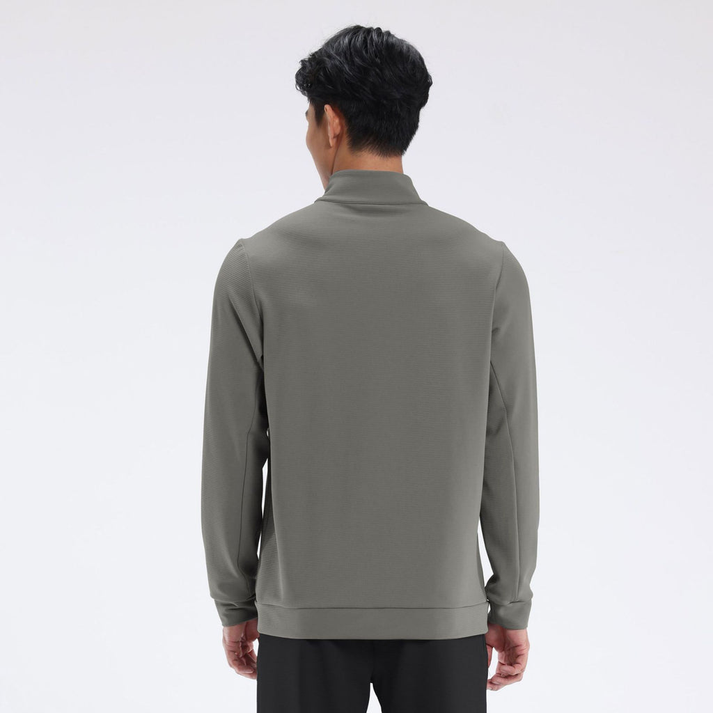 Mens Outdoor Windproof Sport Jacket With Stand Collar And Stretchy Fabric For Casual Wear