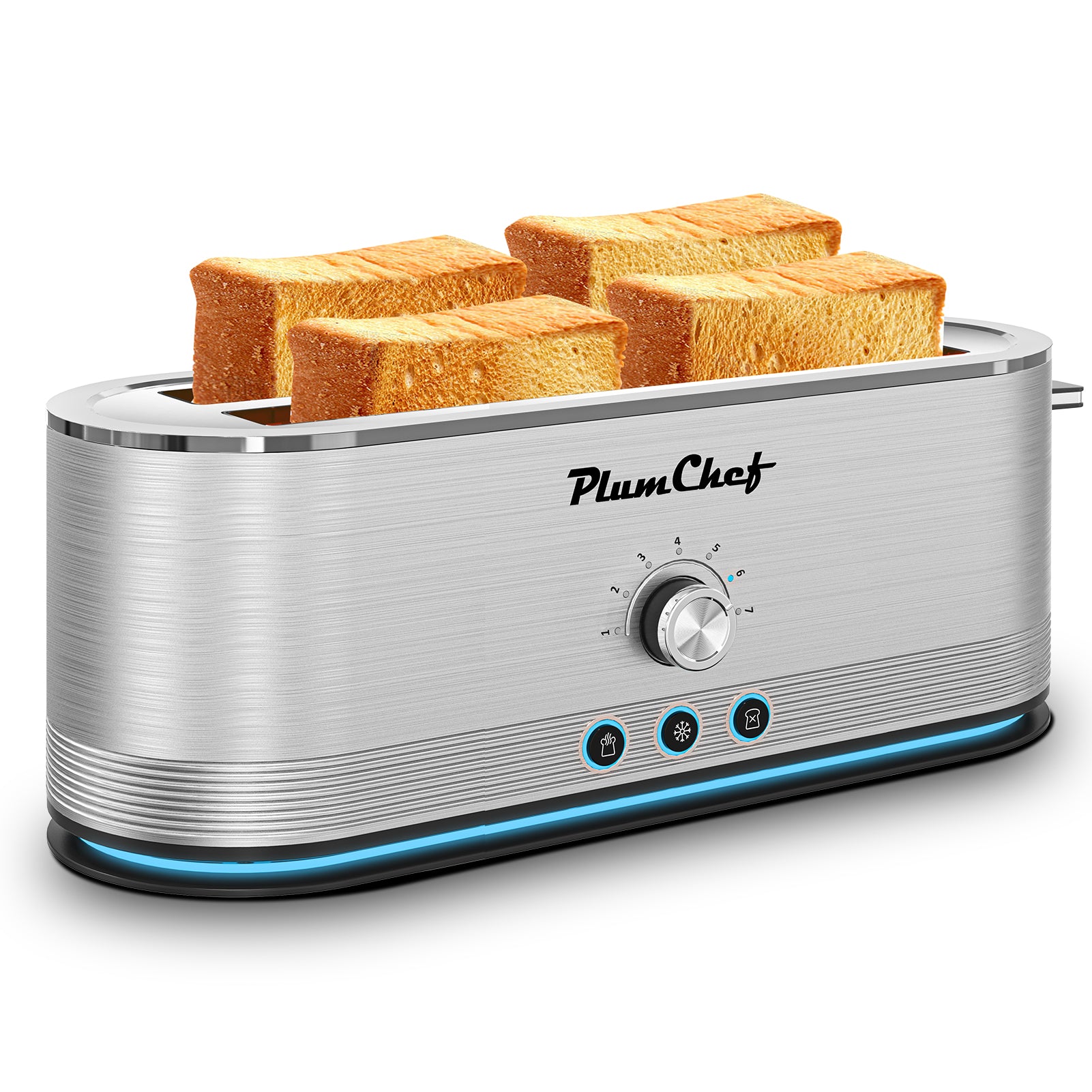 4-Slice Toaster, 7 Settings, Defrost, Reheat, Removable Crumb Tray, Full Body Stainless Steel Housing, Anti-Fingerprint, Anti-Jam, 1350W, Silver