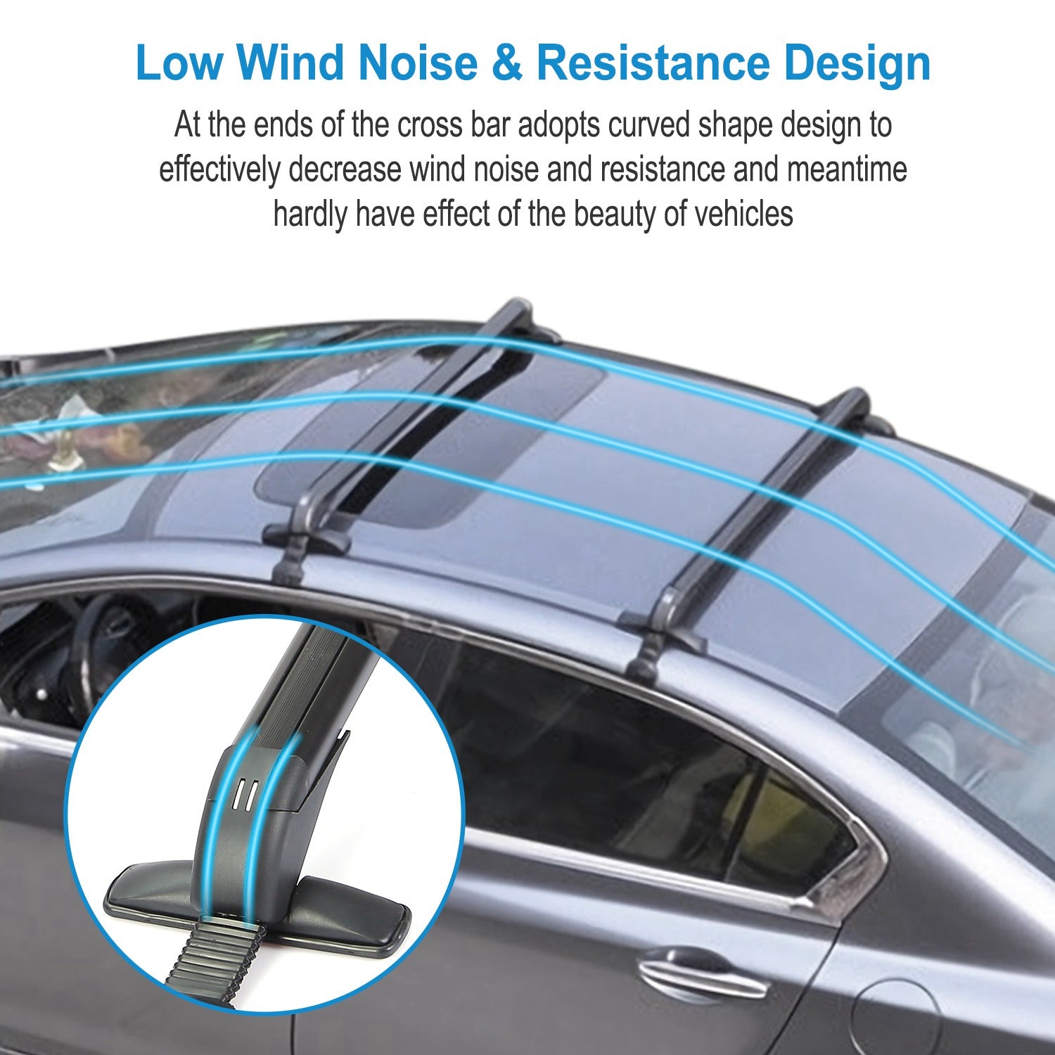 2PCS Universal 110cm 43-inch Car Roof Rack Cross Bar With Anti-Theft Lock Adjustable Window Frame For Bike Kayak Cargo Luggage