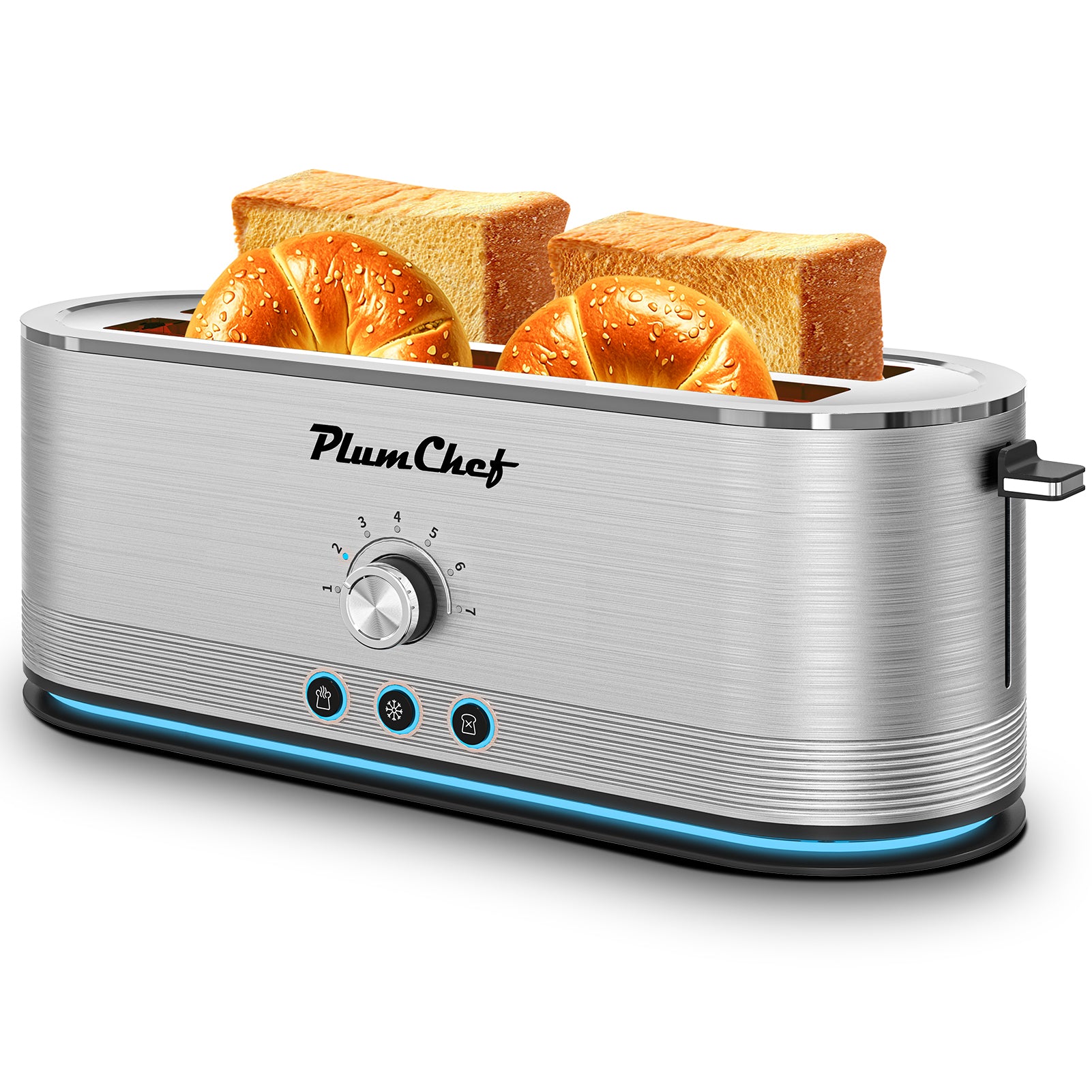 4-Slice Toaster, 7 Settings, Defrost, Reheat, Removable Crumb Tray, Full Body Stainless Steel Housing, Anti-Fingerprint, Anti-Jam, 1350W, Silver