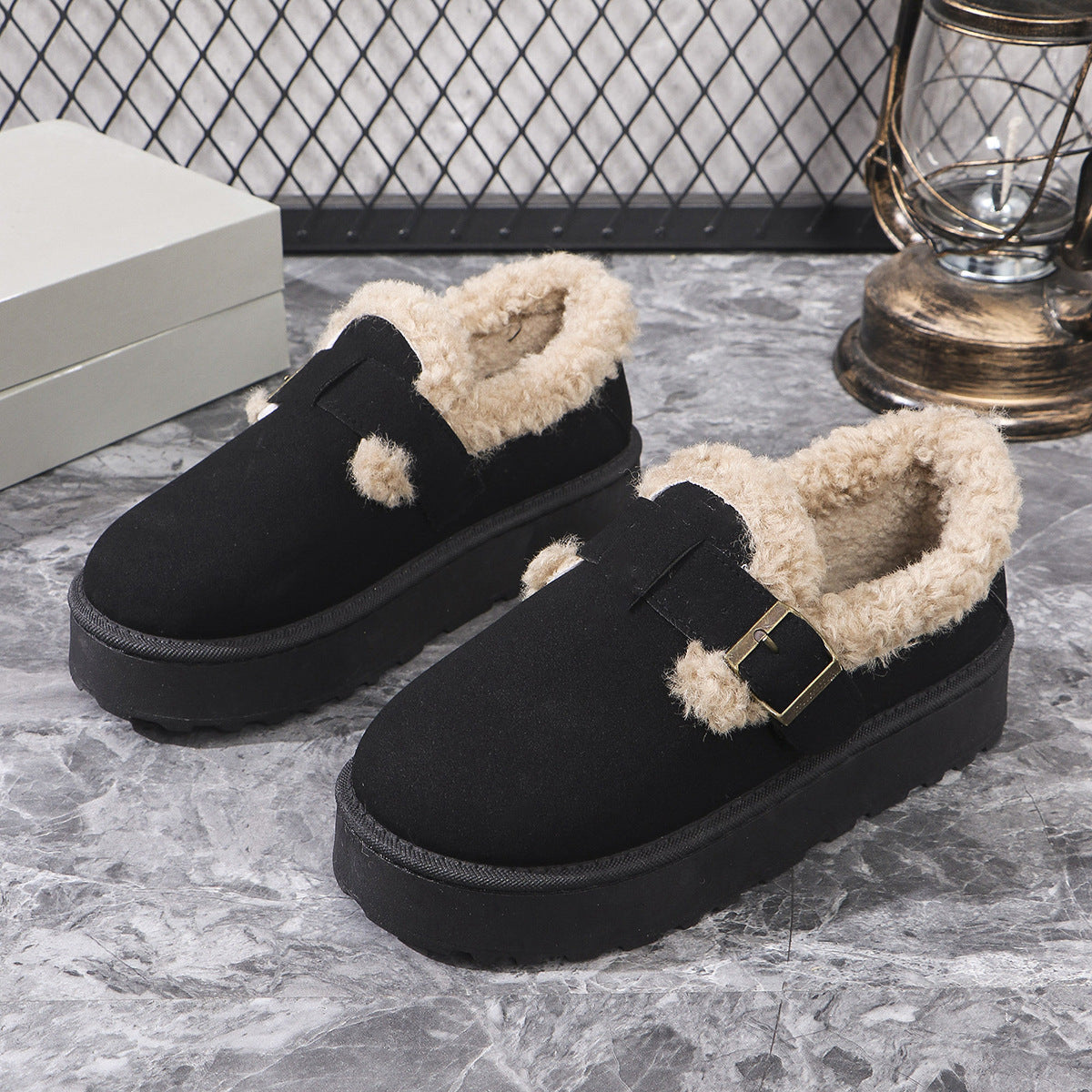 Women's Plus-size Snow Boots With Plush Lining And Thick Soles