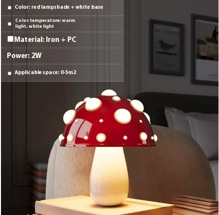 Mushroom Decorative Table Lamp Bedroom Dimming
