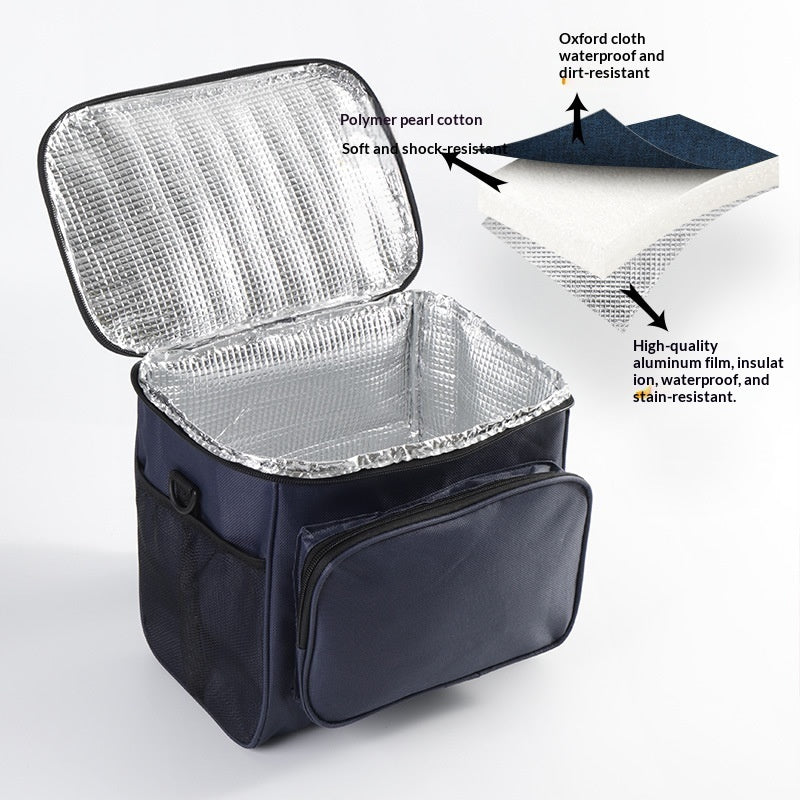 Square Insulated Lunch Bag With Aluminum Foil Lining For Extra Warmth And Durability Portable Lunch Tote