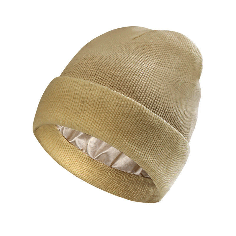 Women's Protective Hairstyle Warm Knitted Colored Hat Wool Hat Fashion Warm Knitted Wool Hat