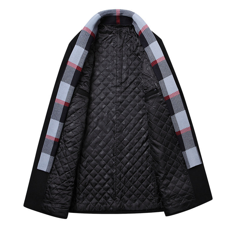 Men's Lapel Casual Suit Jacket With Wool Scarf